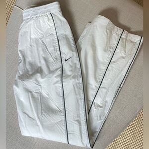 Nike White Track Pants with Black Piping